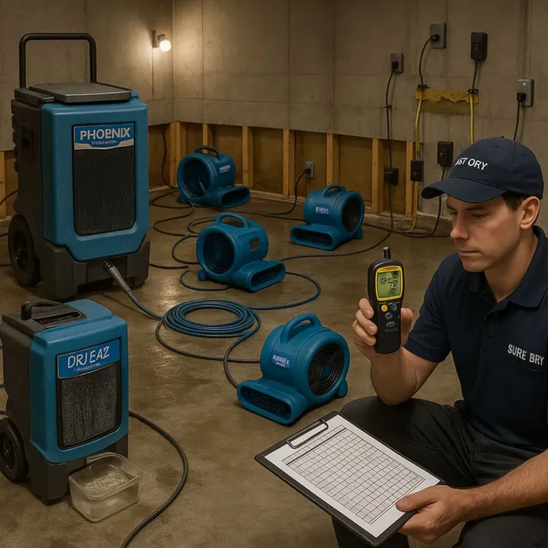 Structural Drying and Dehumidification process in Wathena, KS